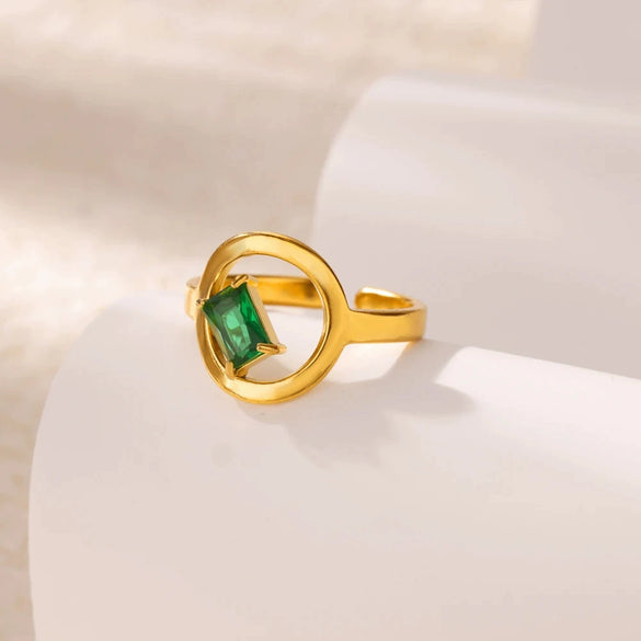 Ring Stainless Steel Zircon Electroplated For Women