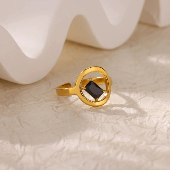 Ring Stainless Steel Zircon Electroplated For Women