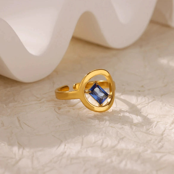 Ring Stainless Steel Zircon Electroplated For Women