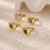 Ring Stainless Steel Zircon Electroplated For Women