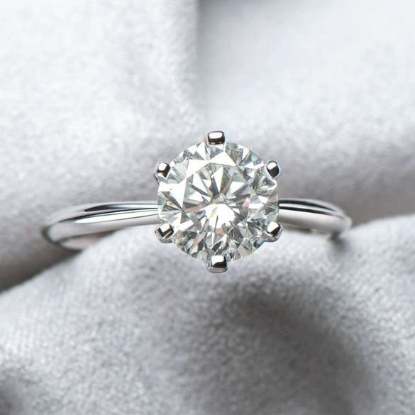 Ring 925 Sterling Silver Moissanite Geometric Simple Style Seiko