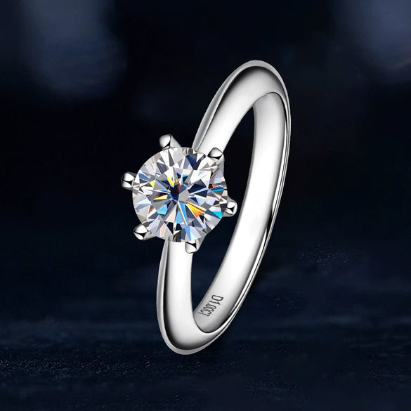 Ring 925 Sterling Silver Moissanite Geometric Simple Style Seiko