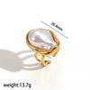 Ring Titanium Steel Flower Leaves Geometric Electroplated Highend Jewelry