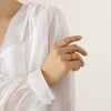 Ring 316L Stainless Steel Geometric Electroplated Inlaid Zircon Fashion Jewelry