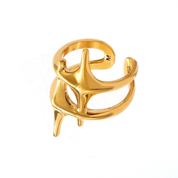 Ring 316L Stainless Steel Geometric Electroplated Unisex