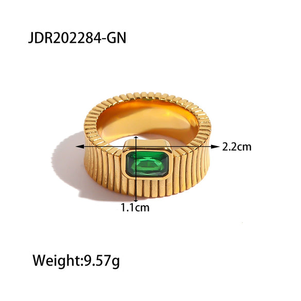 Ring Titanium Steel Geometric Electroplating Multiring Color Matching Trend Texture