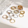 Ring Titanium Steel Geometric Electroplating Multiring Color Matching Trend Texture