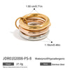 Ring Titanium Steel Geometric Electroplating Multiring Color Matching Trend Texture