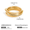 Ring Titanium Steel Geometric Electroplating Multiring Color Matching Trend Texture