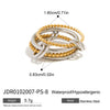 Ring Titanium Steel Geometric Electroplating Multiring Color Matching Trend Texture