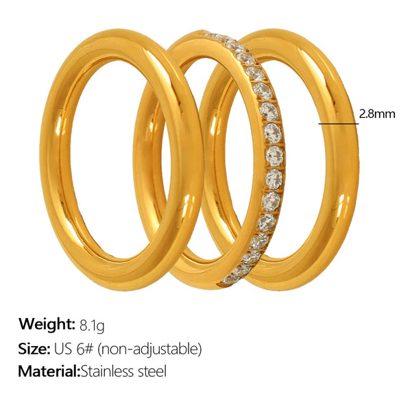 Ring 316L Stainless Steel Geometric Fashion Electroplating Women's