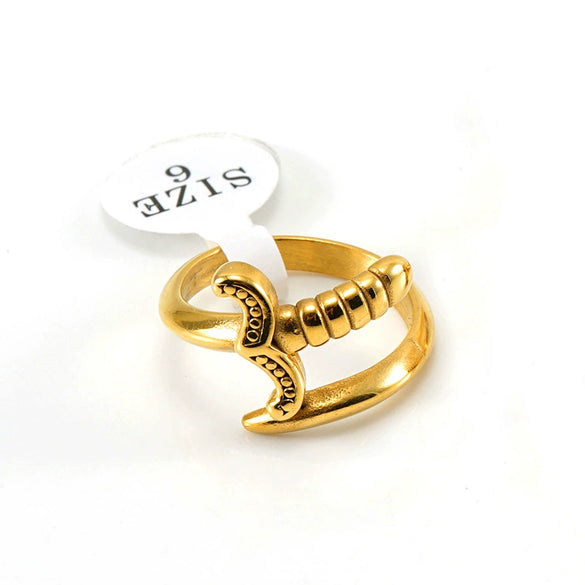 Ring Titanium Steel Geometric Hiphop Punk Style Electroplated Unisex