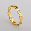Ring Titanium Steel Geometric Hollow Square Electroplated 18K Gold Women's Natural Style