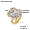 Ring 316L Stainless Steel Geometric Light Luxury Electroplated