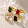 Ring 316L Stainless Steel Geometric Light Luxury Electroplated