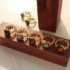 Ring 316L Stainless Steel Geometric Retro Natural Stone Tiger Eye Stone Inlay Electroplating Unisex High Quality Accessories