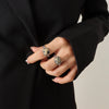 Ring 316L Stainless Steel Geometric Retro Natural Stone Tiger Eye Stone Inlay Electroplating Unisex High Quality Accessories