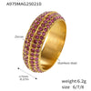 Ring Titanium Steel Geometric Style 5A Zircon Inlaid Electroplating