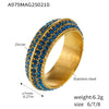 Ring Titanium Steel Geometric Style 5A Zircon Inlaid Electroplating