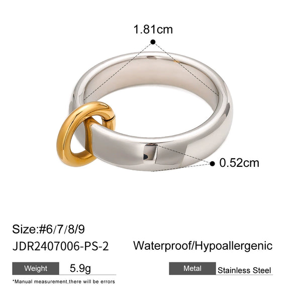 Ring Titanium Steel Geometric Style Electroplating Jewelry For Women