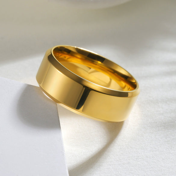 Ring Titanium Steel Geometric Style Vacuum Plating Unisex