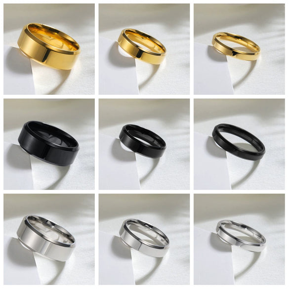 Ring Titanium Steel Geometric Style Vacuum Plating Unisex