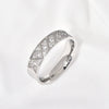Ring Titanium Steel Geometric Ushape Diamond Carving Jewelry For Men And Women