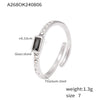 Ring Titanium Steel Glass Geometric Electroplated Women's