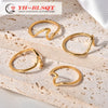 Ring Titanium Steel Gold Plated Abstract Seagull Geometric Animal Zodiac Electroplated