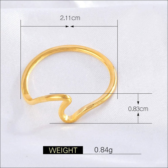 Ring Titanium Steel Gold Plated Abstract Seagull Geometric Animal Zodiac Electroplated