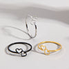 Ring Titanium Steel Heart Cut Out Electroplated Couple Jewelry