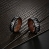 Ring Titanium Steel Pear Wood Inner Ring Timberwolf Pattern Laser Process Unisex Original Design
