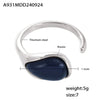 Ring 316L Stainless Steel Pine Resin Drop Shape Pvd Electroplated Light Luxury Elegant Women's