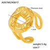 Ring Titanium Steel Retro Minimalist Geometric Hollow Open Finger 18K Pvd Electroplated