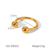 Ring Titanium Steel Stainless Steel Diamond Geometric Spherical Open Electroplating Diamond Vacuum Plating Ins Style