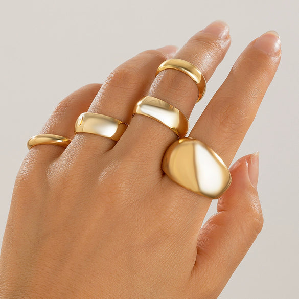 Ring Zinc Alloy Geometric Arc Electroplating For Women
