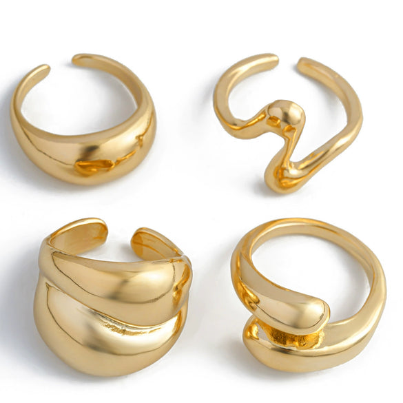 Ring Zinc Alloy Geometric Arc Electroplating For Women