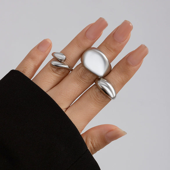 Ring Zinc Alloy Geometric Arc Electroplating For Women