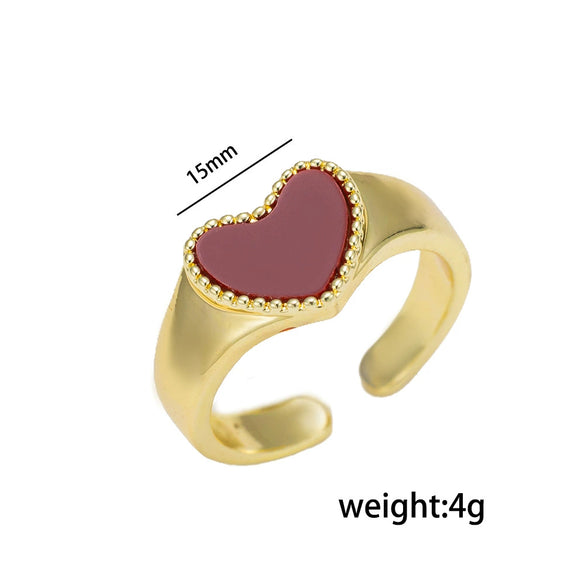 Rings Brass Titanium Steel Heart Shape Electroplated Women's Light Luxury Style