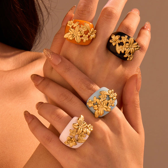 Rings Stainless Steel Geometric Light Luxury Electroplating For Women