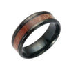 Rings Stainless Steel Inlaid Teak Titanium Steel Geometric Dripping Oil Unisex