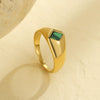 Rings Stainless Steel Natural Stone Geometric Light Luxury Style Electroplating For Women