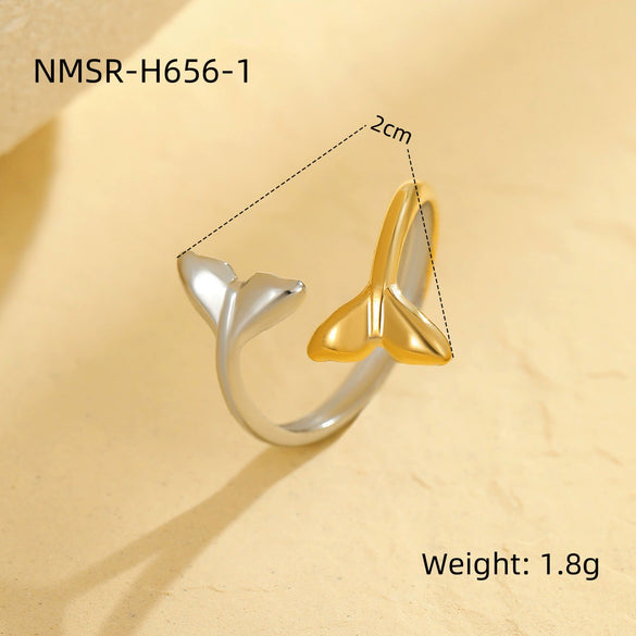 Rings Stainless Steel Natural Stone Geometric Light Luxury Style Electroplating For Women