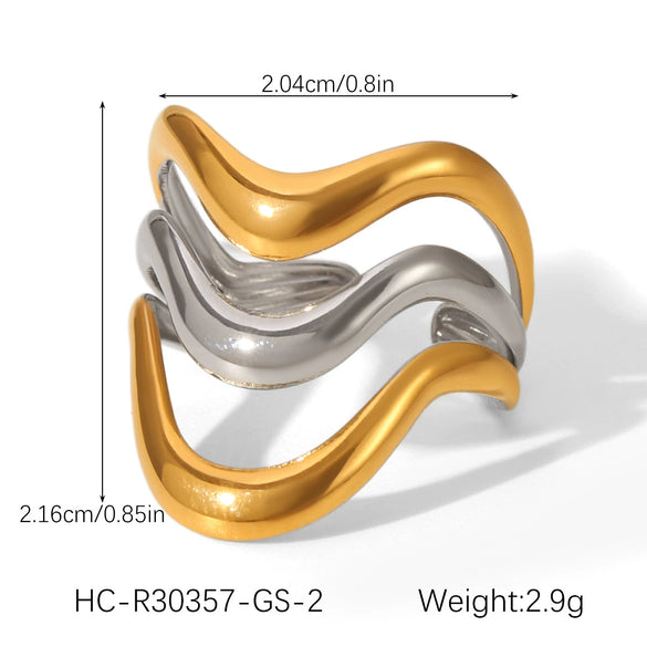 Rings Stainless Steel Titanium Steel Geometric Style Electroplating Niche Design Simple Versatile Hand Accessories