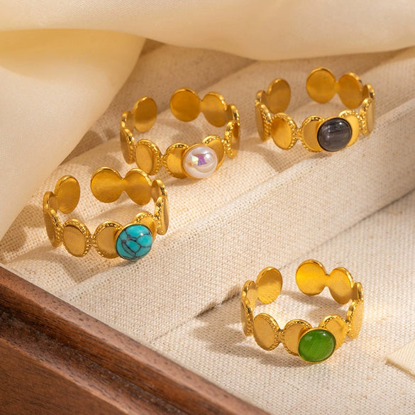 Rings Titanium Steel Geometric U Shape Electroplated
