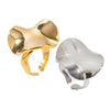 Rings Titanium Steel Stainless Steel Geometric Pleated Open Ring French Retro Style Electroplating Jewelry