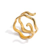 Rings Titanium Steel Wave Design Electroplated Highend Women's Jewelry