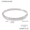 Riveted Stainless Steel Zircon Bracelet With Geometric Style Electroplated 18K Gold Handmade And Polished