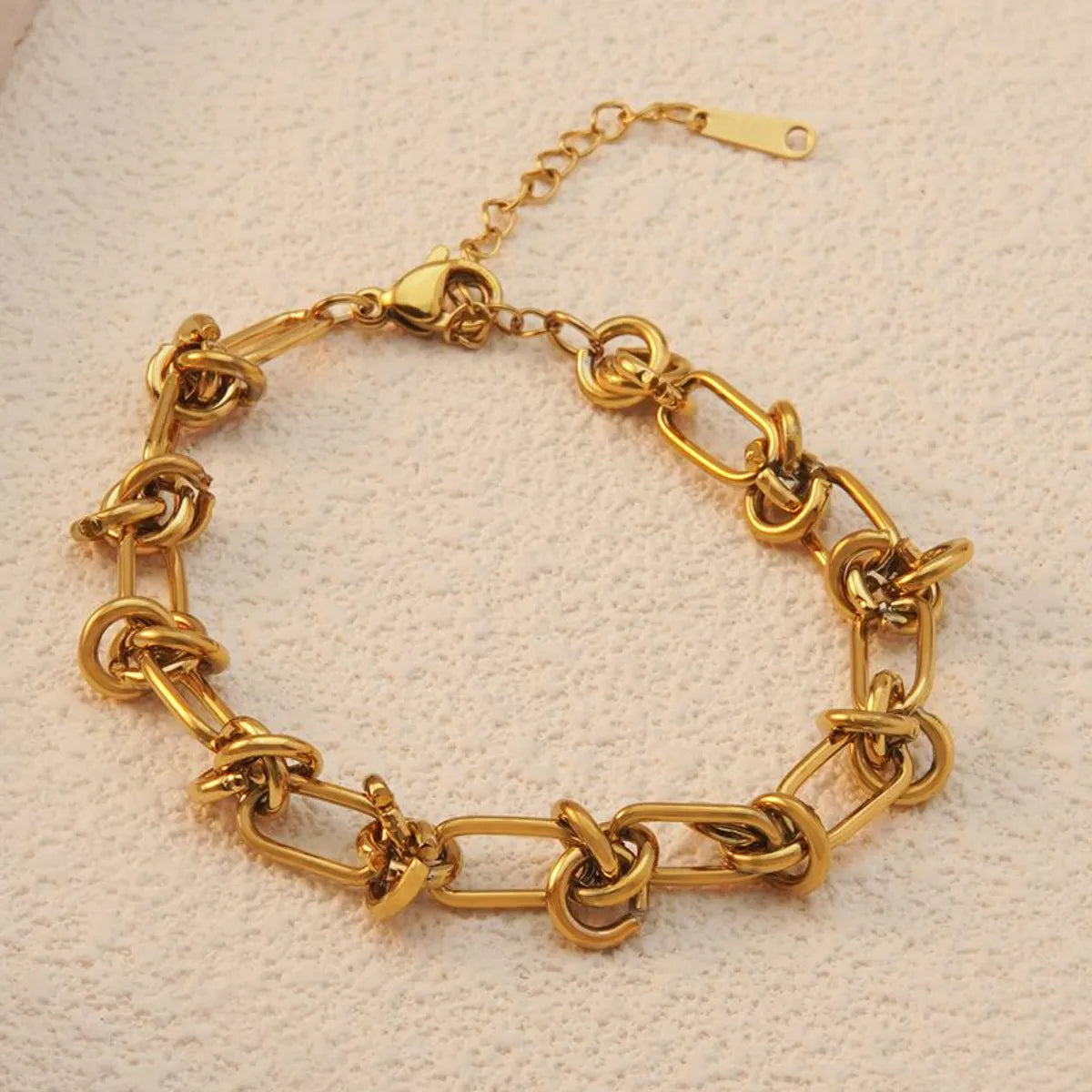 Rock Classic Style Streetwear Solid Color 304 Stainless Steel 18K Gold Plated Bracelets In Bulk