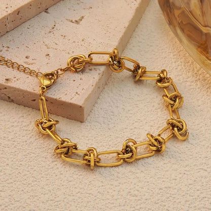 Rock Classic Style Streetwear Solid Color 304 Stainless Steel 18K Gold Plated Bracelets In Bulk